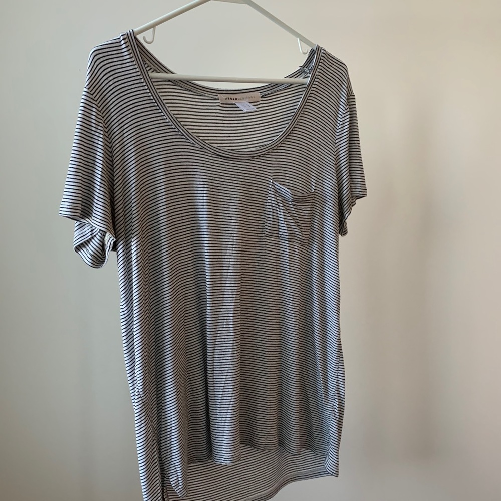 Black and white striped top